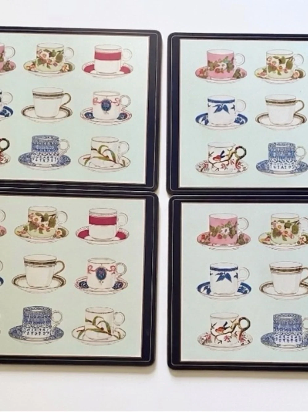Pimpernel Made in England 4 Cork Floral Teacup Placemats 16x12 English Country